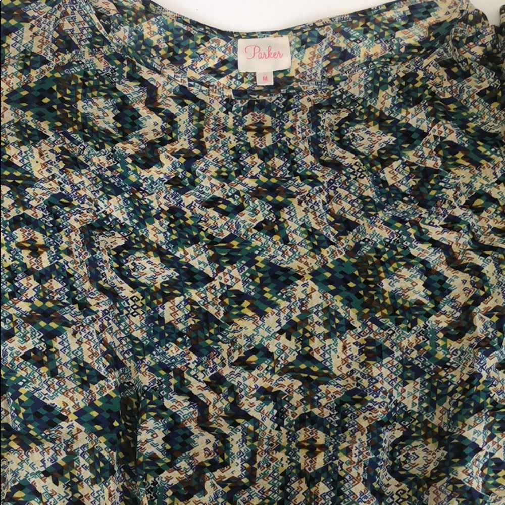 Parker silk Aztec dress in M